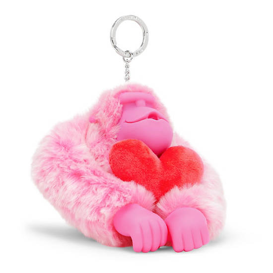 Valentine Monkey XL Keychain, Valentine Pink, large