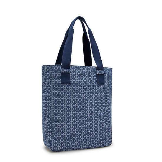 Jowns Printed Denim Tote Bag, Signature Denim, large