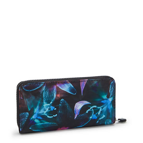 Money World Printed Wallet, Spectral Orchid, large