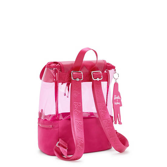 Darlee Medium Clear Barbie Backpack, Power Pink Translucent, large