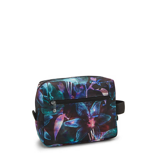 Parac Small Printed Toiletry Bag, Spectral Orchid, large