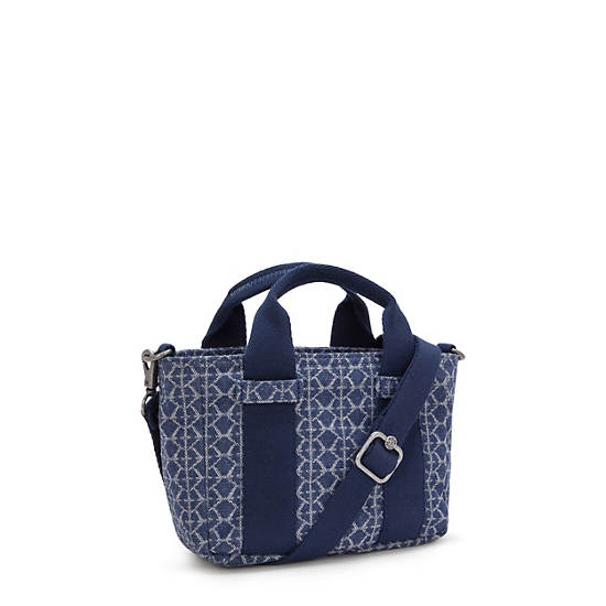 Ritta Mini Printed Denim Shoulder Bag, Signature Denim, large