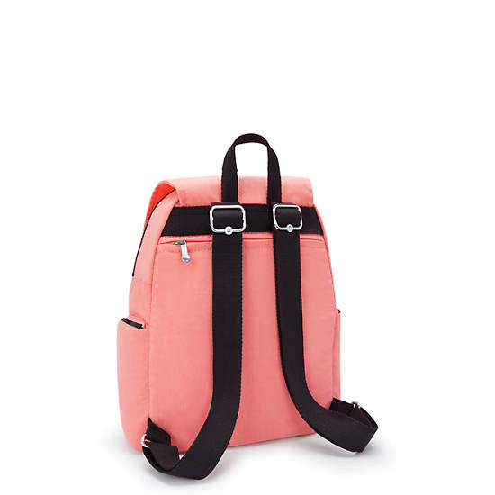 City Zip Small Backpack, Peach Peace, large