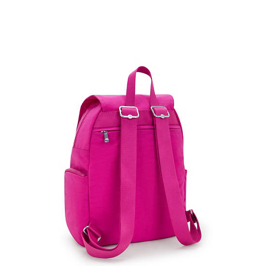 City Zip Small Backpack, Glowing Fuchsia, large