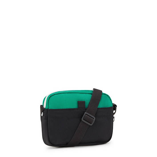 Sisko Crossbody Bag, Deep Green Black Block, large