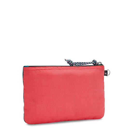 Casual Pouch Case, Duo Teal Coral, large