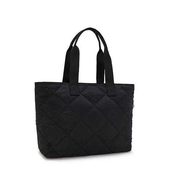 Colissa Up Quilted Laptop Tote Bag, Cosmic Black Ql, large