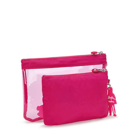 Barbie Duo Pouch, Power Pink Translucent, large