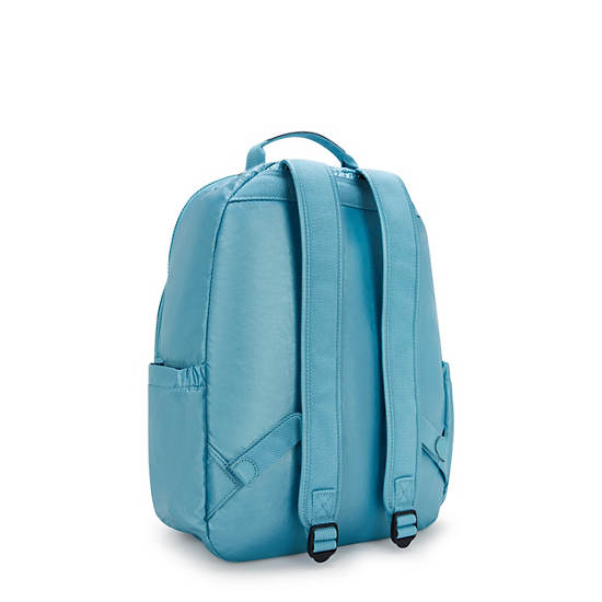 Seoul Large Metallic 15" Laptop Backpack, Aqua Tides Metallic, large