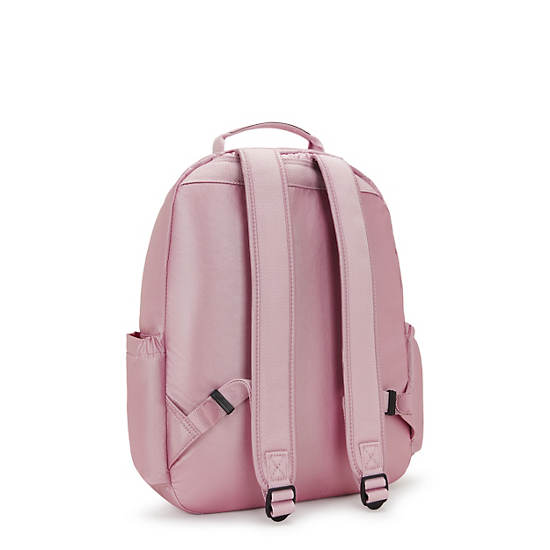 Seoul Large Metallic 15" Laptop Backpack, Metallic Lilac, large