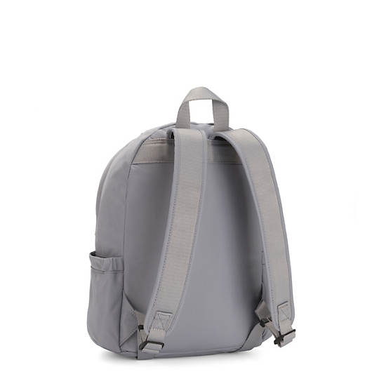 Delia Medium Backpack, Jet Black Satin, large