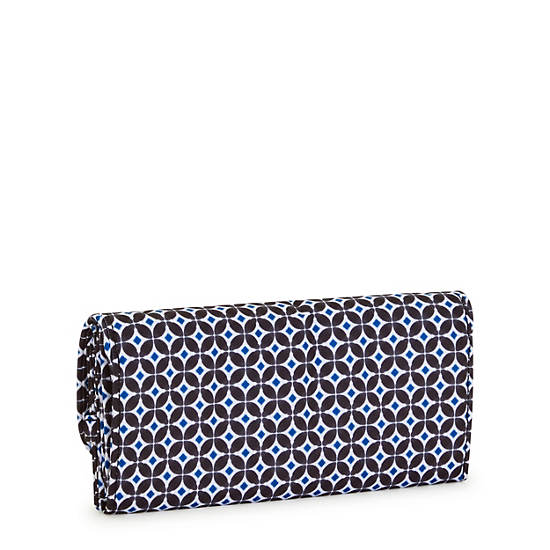 Money Land Printed Snap Wallet, Blackish Tile, large Money Land Printed Snap Wallet, Blackish Tile, large
