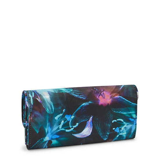 Money Land Printed Snap Wallet, Spectral Orchid, large