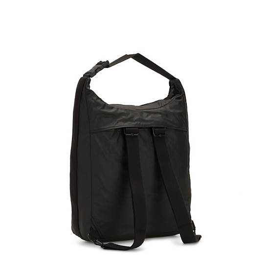 Morie Convertible Tote Backpack, Black Grey Mix, large