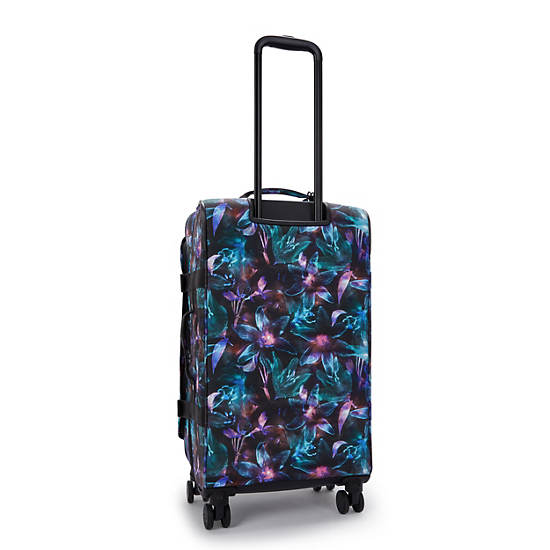 Spontaneous Medium Printed Rolling Luggage, Spectral Orchid, large