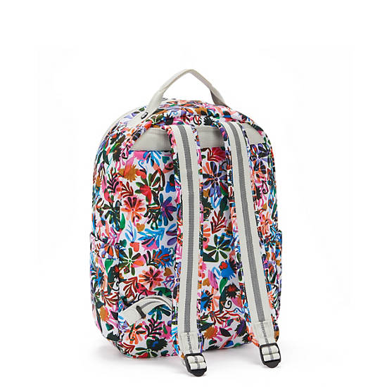 Seoul Large Printed 15" Laptop Backpack, Berry Floral, large