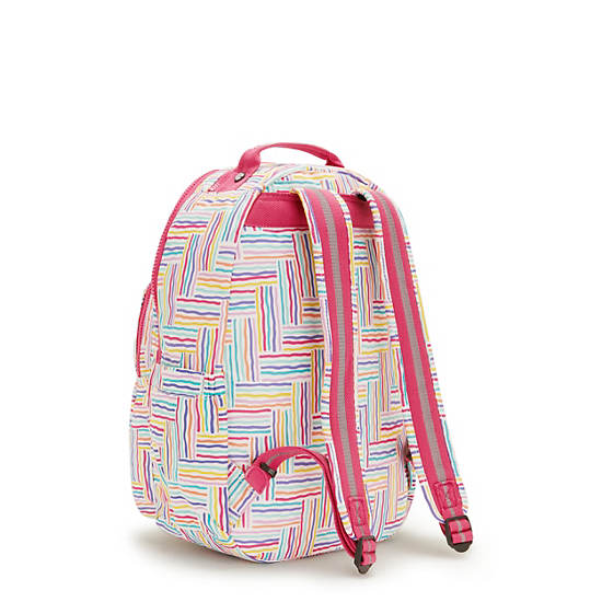 Seoul Large Printed 15" Laptop Backpack, Candy Lines, large