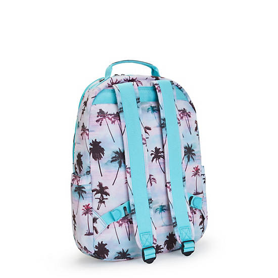 Seoul Large Printed 15" Laptop Backpack, Shadow Palm Print, large Seoul Large Printed 15" Laptop Backpack, Shadow Palm Print, large