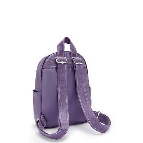 Zinna Metallic Backpack, Metallic Mauve, large