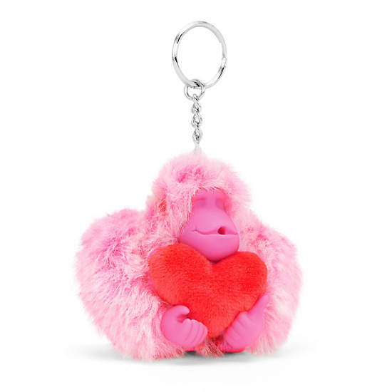 Valentine Monkey Keychain, Valentine Pink, large