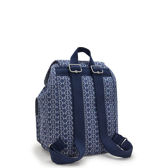 Anto Small Printed Denim Backpack, Signature Denim, large