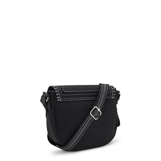 Nowel Crescent Crossbody Bag, Black Noir, large