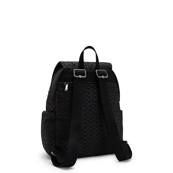 City Zip Small Printed Backpack, Signature Embossed, large