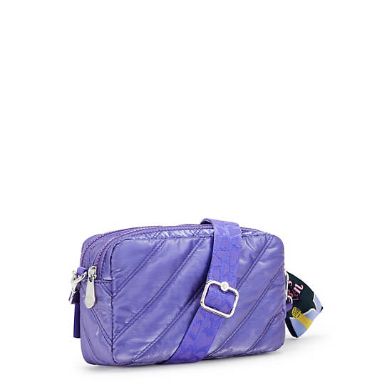 Emily in Paris Milda Quilted Crossbody Bag, Glossy Lilac, large