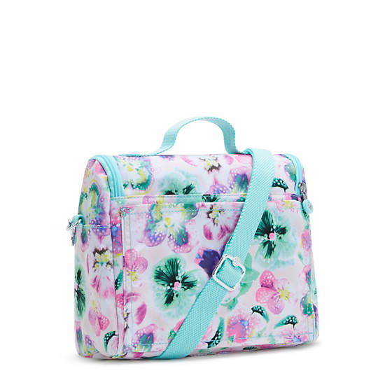 New Kichirou Printed Lunch Bag, Aqua Blossom, large