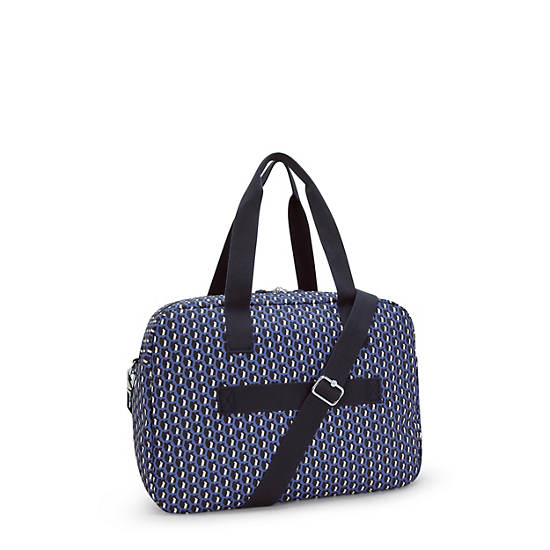 Defea Extra Large Printed Weekender Duffle Bag, 3D K Blue, large