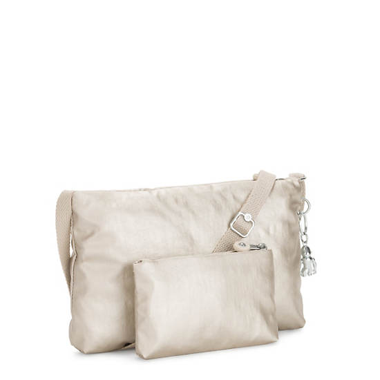 Atlez Duo Metallic Crossbody Bag and Pouch Gift Set, Eyelet Black, large