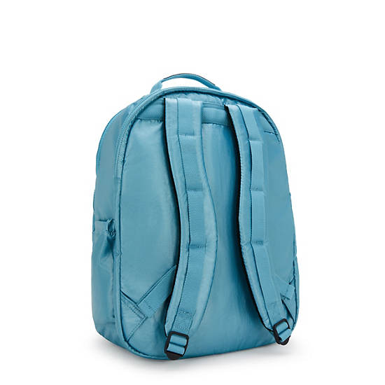 Seoul Extra Large Metallic 17" Laptop Backpack, Aqua Tides Metallic, large