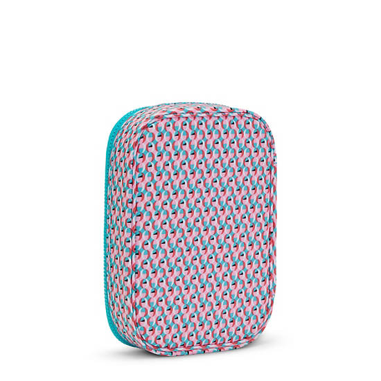 100 Pens Printed Case, Poppy Geo, large 100 Pens Printed Case, Poppy Geo, large