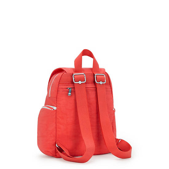 City Zip Mini Backpack, Almost Coral, large