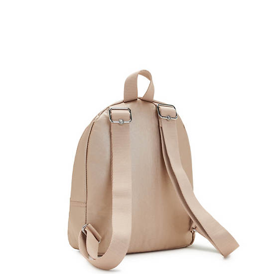 Paola Small Metallic Backpack, Gold Charm Metallic, large