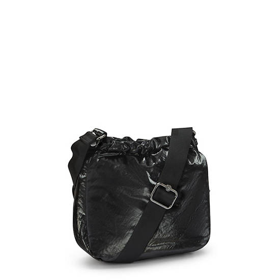 Jamir Lacquard Crossbody Bag, Jet Black Glam, large