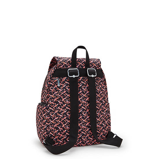 City Zip Small Printed Backpack, Dancing Bouquet, large