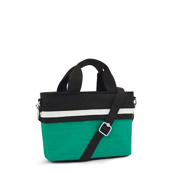 Minta Shoulder Bag, Deep Green Black Block, large