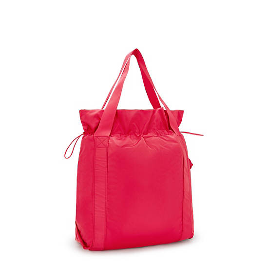 Elmar Smooth Satin Tote Bag, Simply Fucshia, large