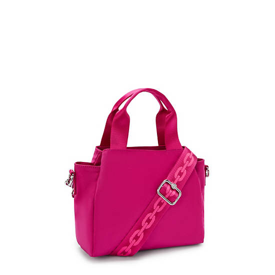 Cool Elysia Small Satin Shoulder Bag, Fuchsia Night M, large