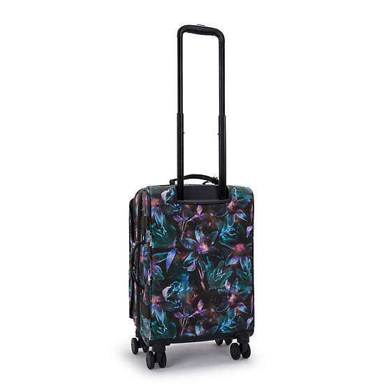 Spontaneous Small Printed Rolling Luggage, Spectral Orchid, large