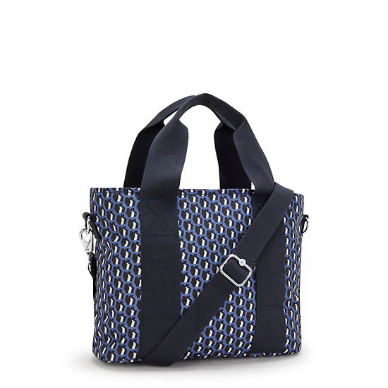 Minta Medium Printed Tote Bag, 3D K Blue, large