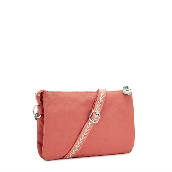 Riri Crossbody Bag, Pink Mermaid Embossed, large Riri Crossbody Bag, Pink Mermaid Embossed, large