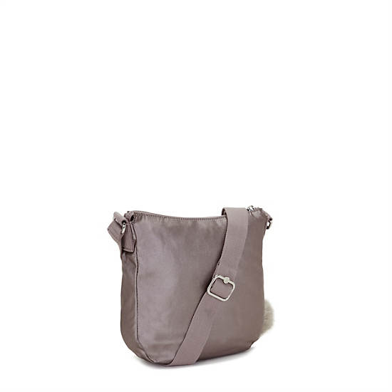 Libbie Metallic Crossbody Bag, Hazelnut Met GG, large