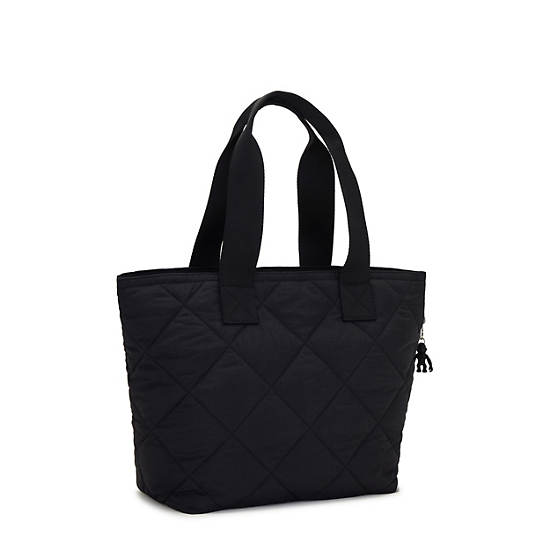 Irica Quilted Tote Bag, Cosmic Black Quilt, large