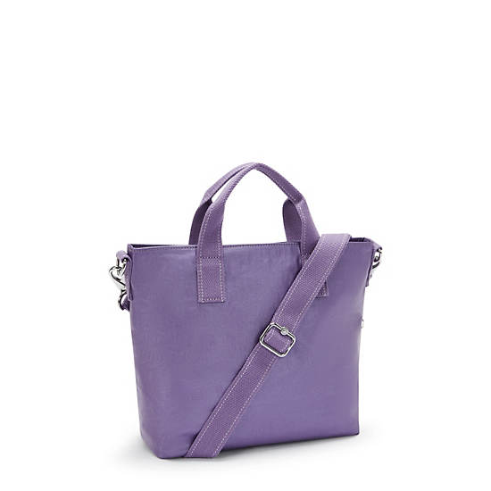 Zamora Metallic Tote Bag, Metallic Mauve, large