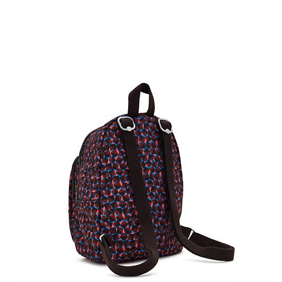 New Delia Compact Printed Backpack, Happy Squares, large