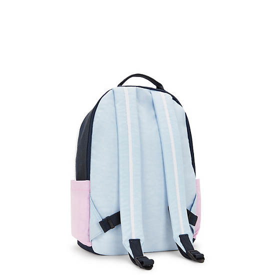 Damien Medium Laptop Backpack, Pink Blue, large