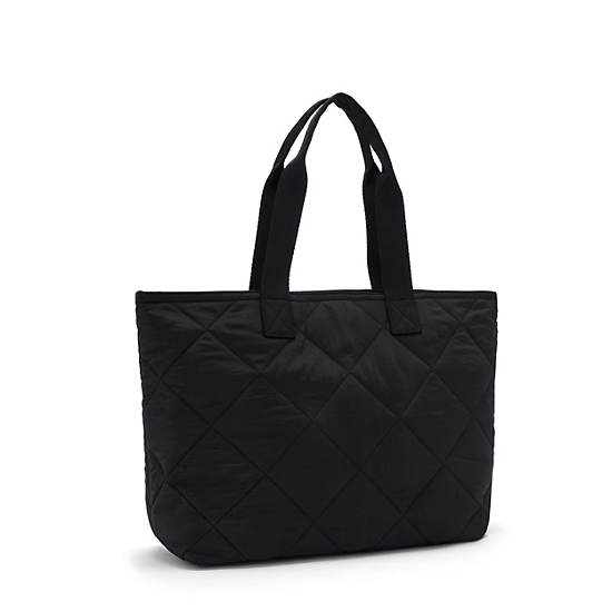 Colissa Quilted Tote Bag, Cosmic Black, large