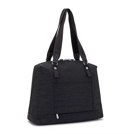 Linza 15" Laptop Shoulder Bag, Black Noir, large